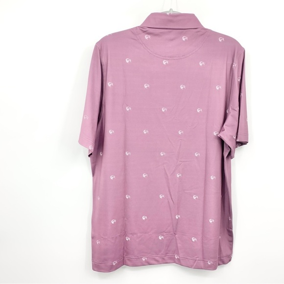 Chubya Golf Men Size Medium Polo Shirt Short Sleeve Top Purple Bird Printed - Picture 4 of 8